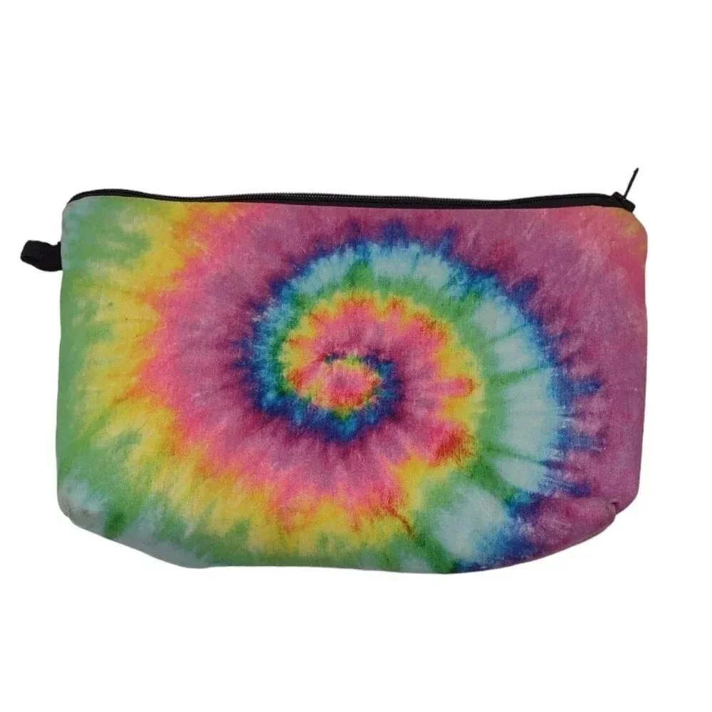 Cosmetic Bag Tie Dye zipper closure